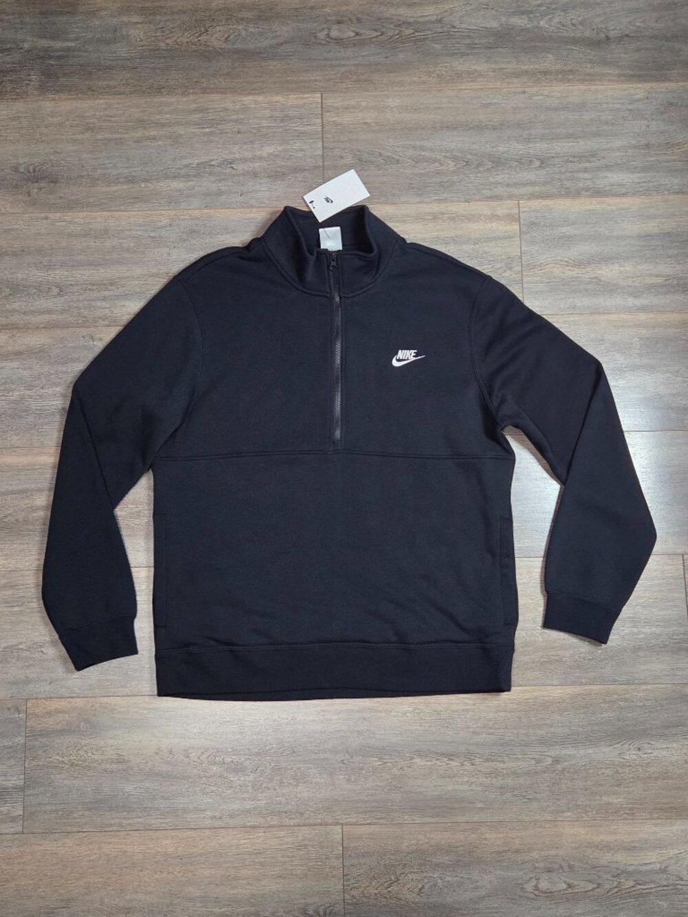 Nike Sportswear Brushed-Back Pullover Men's Large 1/4 Zip Black DD4732-011 *NWT*
